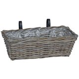  Viseća Košara za Saksije 2 pcs Siva 48 x 22 x 15 cm Lacak Ratan | shoptok.hr