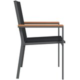  Vrtne stolice 2 kom crne 55 x 61,5 x 90 cm tekstilen i čelik | shoptok.hr