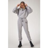  Women's Gray Fleece Printed Tracksuit Set | shoptok.hr