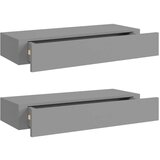vidaXL zidne police s ladicama 2 kom sive 60 x 23,5 x 10 cm MDF | shoptok.hr