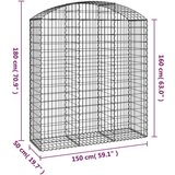  Gabionska košara s lukom 150x50x160/180 cm pocinčano željezo | shoptok.hr