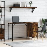 vidaXL Računalniška miza dimljen hrast 131x48x75 cm inženirski les | Shoptok.si