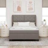 Box Spring postelja z vzmetnico - Taupe, 140x200 cm, Tkanina, (22053061) | Shoptok.si