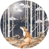 Dekornik Dječja zidna naljepnica Fox in the Circle, ø 150 cm | shoptok.hr