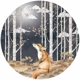 Dekornik Otroška stenska nalepka Dekornik Fox in a Circle, ø 150 cm