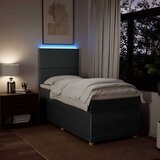 vidaXL Box spring postelja z vzmetnico temno siva 90x190 cm blago | Shoptok.si