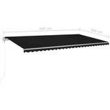  Automatska tenda sa senzorom za vjetar LED 600x300 cm antracit | shoptok.hr
