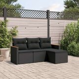  4-dijelni set vrtnih sofa od poliratana s jastucima crni Cijene