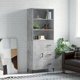 vidaXL Visoka komoda siva betona 69 5x34x180 cm od konstruiranog drva | shoptok.hr