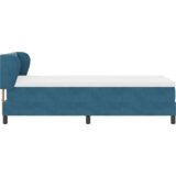 Box Spring Krevet s Madracem Tamno Plavi 90x200 cm Baršun | shoptok.hr
