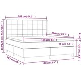  Box spring s madracem LED ružičasti 160x200cm baršunasti | shoptok.hr