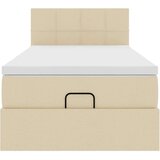 vidaXL otomanski okvir kreveta s madraca krem 90x190cm od tkanine | shoptok.hr