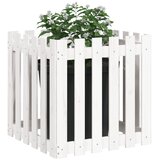  Vrtna sadilica s izgledom ograde bijela 60x60x60 cm od borovine | shoptok.hr