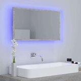 vidaXL LED kopalniško ogledalo betonsko sivo 80x8,5x37 cm iverna pl. | Shoptok.si