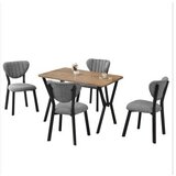 Hanah home Set Trpezarijski sto i 4 stolice Elma Grey Walnut | Eponuda.com