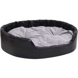 vidaXL pasja postelja črna in siva 99x89x21 cm pliš in umetno usnje | Shoptok.si