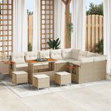 vidaXL set vrtnih sofa od 13 komada s jastučićima bež poli ratan akacija | shoptok.hr