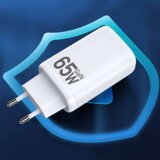 Kakusiga adapter hišni polnilec 220V Gun Quick Charge 65W vhod 1x USB A in 1x Type C - s kablom Type C - Type C 3.0 bel | Shoptok.si