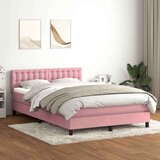Box Spring krevet s madracem ružičasti 160x220 cm baršun | shoptok.hr