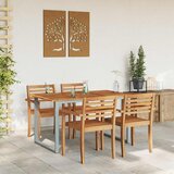  Stol za vrt Siva 140 x 80 x 75 cm Čvrsto drvo akacije | Eponuda.com