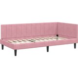 vidaXL Kutni okvir kreveta s madracem Ružičasta 100 x 200 cm Baršun | shoptok.hr