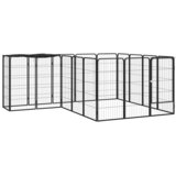  Ograda za pse s 18 panela crna 50 x 100 cm čelik obložen prahom | shoptok.hr