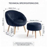 Atelier Del Sofa fotelja i tabure lida anthracite | Eponuda.com