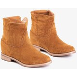 Resti Brown cowboy boots on a covered wedge Terband - Footwear | Shoptok.si
