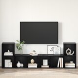 vidaXL Set TV komoda s policom s pohranom 4 pcs Crni hrast 72 x 35 x 36.5 cm | shoptok.hr
