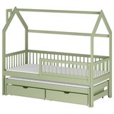  Drveni dječji krevet Papi s dodatnim krevetom i ladicom - olive - 180x80 cm - Madrac PE pjena 8 cm-spužvasti madrac | shoptok.hr