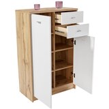 Mömax komoda 4-you new, bela, barva hrasta | Shoptok.si