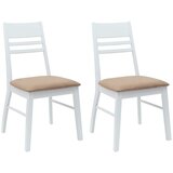  Trpezarijske stolice 2 kom. Čvrsto drvo od gume Bijelo Bijela 43 x 54 x 89 cm | shoptok.hr