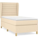  Krevet s oprugama i madracem krem 90 x 200 cm od tkanine | shoptok.hr