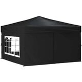  Zložljiv vrtni šotor s stranicami črn 3x3 m, (20609166) | Shoptok.si