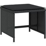  Vrtni stolci s jastucima 4 kom crni 40x40x35 cm od poliratana | Eponuda.com