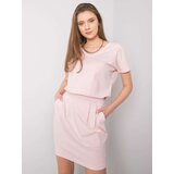 Fashion Hunters RUE PARIS Light pink dress with belt | Eponuda.ba