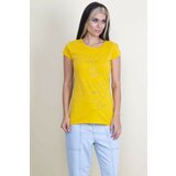 Şans Women's Yellow Stone Detailed T-Shirt Cene