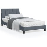 vidaXL Posteljni okvir z LED lučkami temno siv 100x200 cm žamet Cene