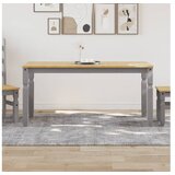 vidaXL Blagovaonski stol Corona sivi 160x80x75 cm od masivne borovine | shoptok.hr