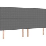  Krevet na podlošku s madracem i LED svjetlom Sivi 200x200 cm Žoržet tkanina | shoptok.hr