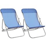 vidaXL Sklopive stolice za plažu 2 kom plave od tekstilena i čelika | shoptok.hr