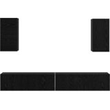 TV Kabinet za Zid 3 pcs 100 x 30 x 30 cm Crni hrast | shoptok.hr
