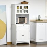 HOMCOM visoka omara za kuhinjo in jedilnico z 2 omarama, nastavljivimi policami in regalom, MDF, 68,6x40x164 cm, bela, (20745526) Cene