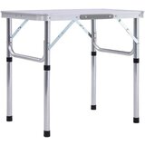  Zložljiva miza za kampiranje bela iz aluminija 60x45 cm | Shoptok.si