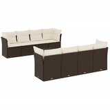  9-dijelni set vrtnih sofa s jastucima poliratan smeđi | shoptok.hr