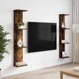  Polica na zidu 2 kom. Dimljeni hrast 22 x 15 x 100 cm Cijene