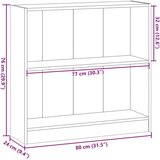 vidaXL Knjižna omara artisan hrast 80x24x76 cm inženirski les | Shoptok.si