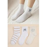 TRENDYOLMILLA Ženski set čarapa Thmss26Co00017, 3 para, Krem Cene