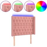 Maison Chic led posteljno vzglavje - vzglavna omarica - nočna omarica roza 103x16x118/128 cm žamet, (21707611) Cene