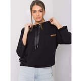 Fashion Hunters Black oversize cotton sweatshirt Cene
